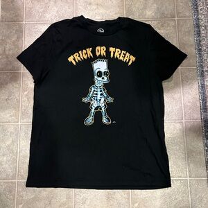 Black Halloween Skeleton Graphic Tee